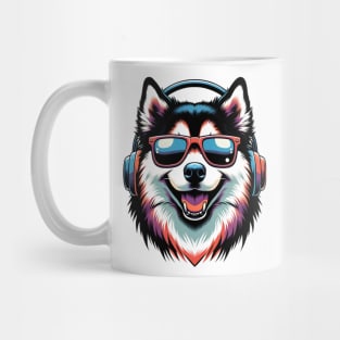 Yakutian Laika Smiling DJ in Japanese Artwork Style Mug